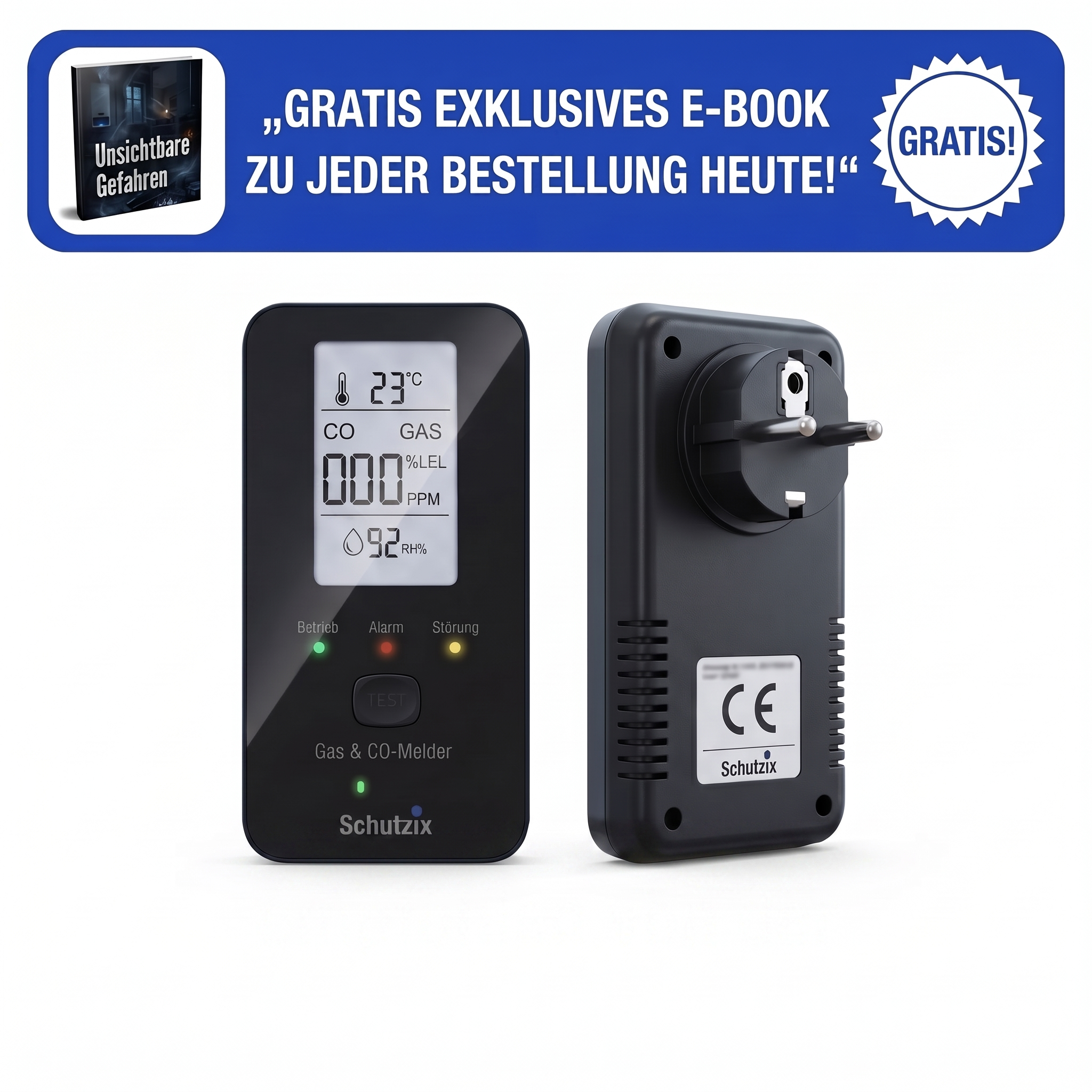 Schutzix 4-in-1 CO Melder für Wohnmobile