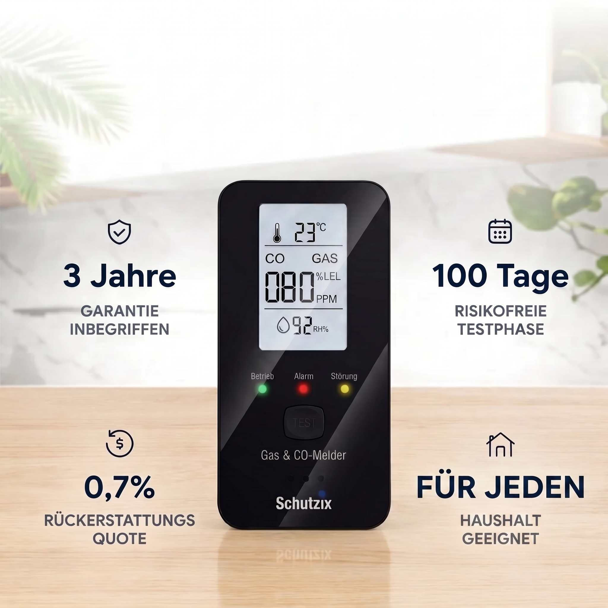Schutzix 4-in-1 CO Melder für Wohnmobile
