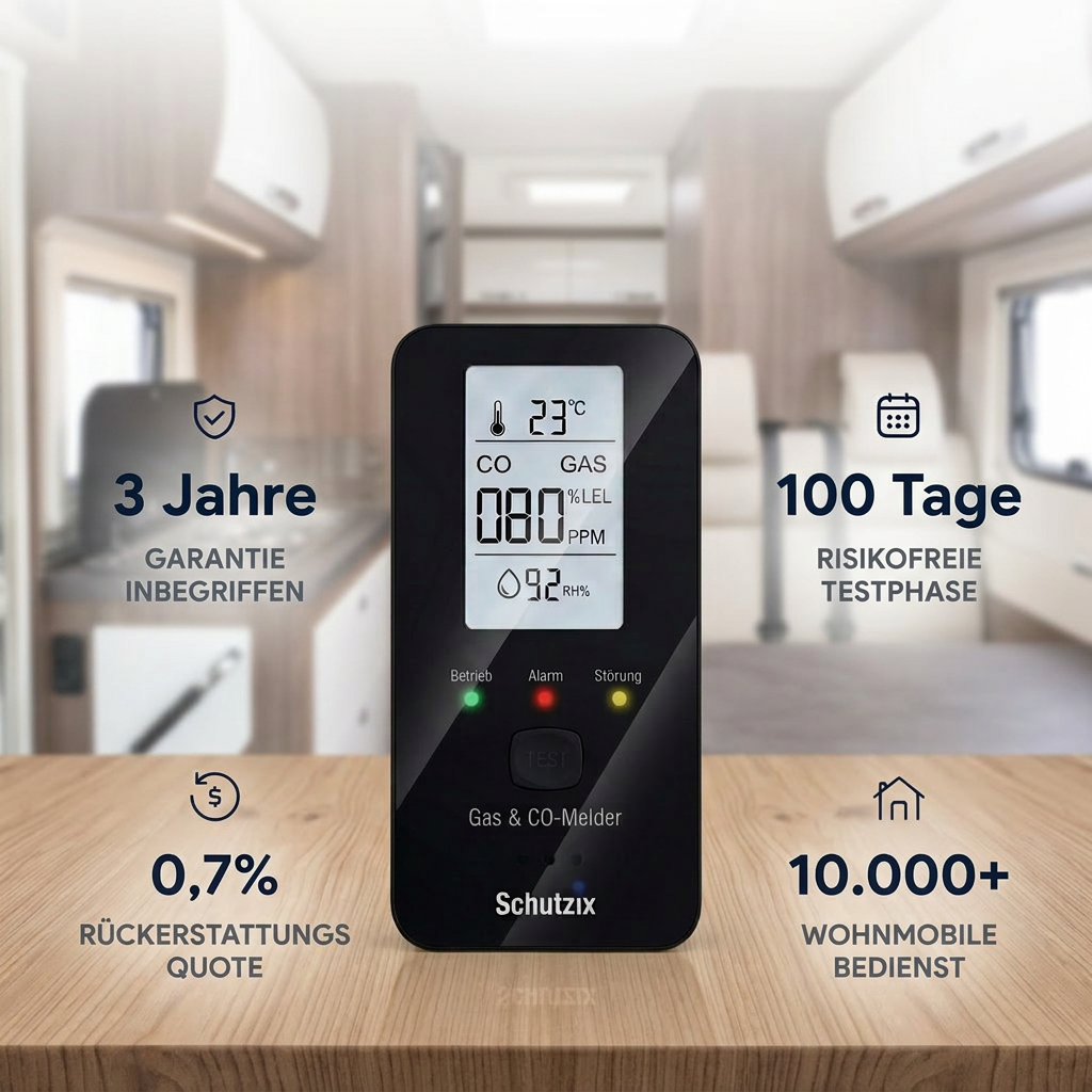 Schutzix 4 in 1 CO Detektor für Wohnmobile